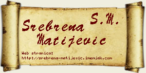 Srebrena Matijević vizit kartica
